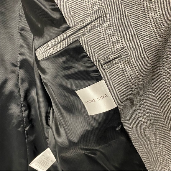 NWT ANINE BING Gray Herringbone Becky Blazer Small S - Picture 5 of 9